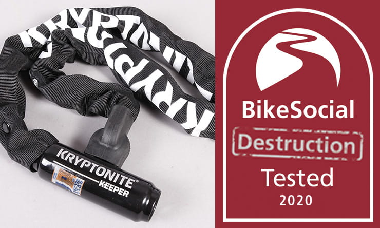 Popularised on YouTube, is this 7mm chain capable of protecting your motorcycle? Full Bennetts BikeSocial destruction review of the Kryptonite Keeper 785 